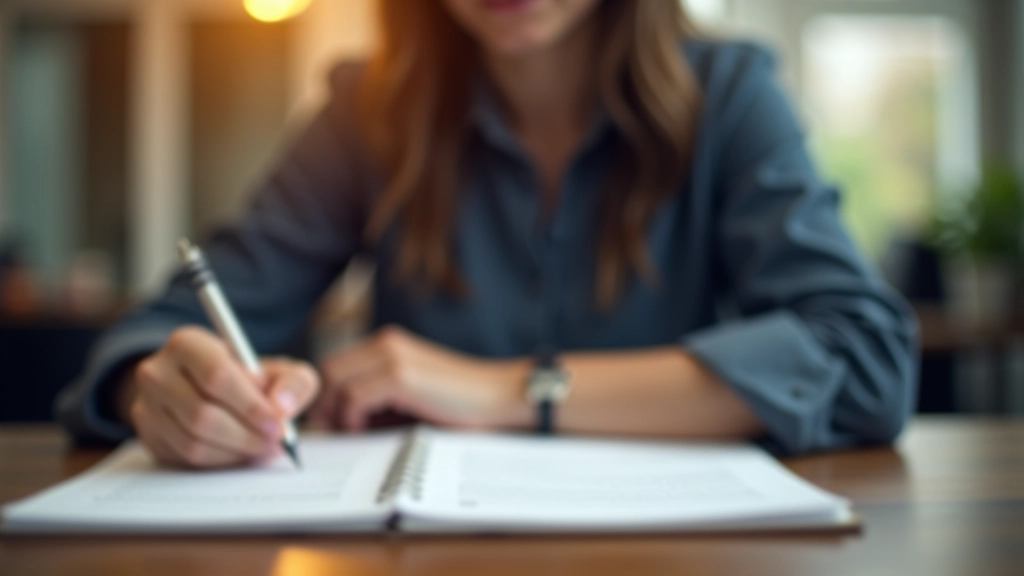 Person plant finanzielle Ziele in Tagebuch